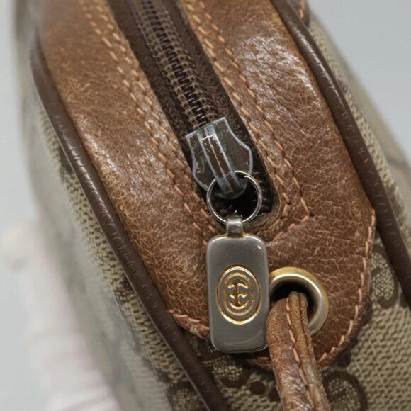 GUCCI GG Supreme Web Sherry Line Shoulder Bag PVC Beige Green Red Auth BA508 - Picture 13 of 16